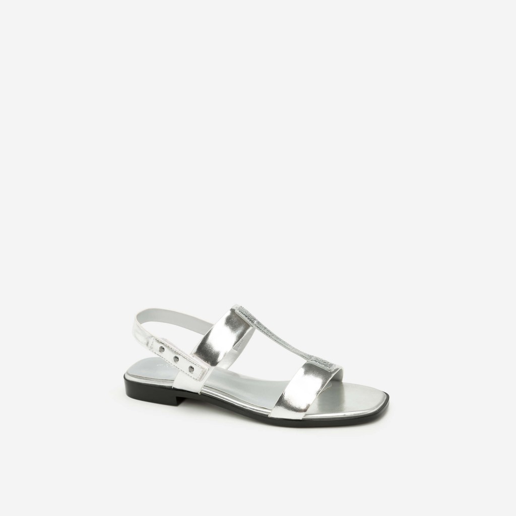 Vascara - Giày Sandal Quai Chữ T Phủ Metallic - SDK 0286 - Màu Bạc - Vascara [Chính hãng]