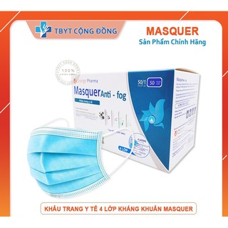 ⚡HỘP 50 CHIẾC RẺ VÔ ĐỊCH⚡ Khẩu trang y tế cao cấp 4 lớp kháng khuẩn MASQUER ANTI-FOG