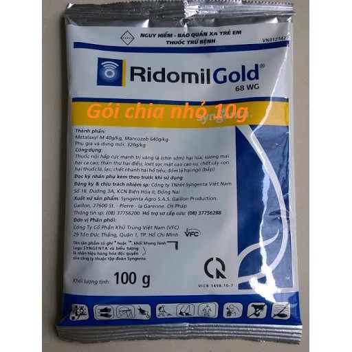 ( Gói nhỏ) Đặc trị nấm, thối gốc Ridomin Gold 68WG