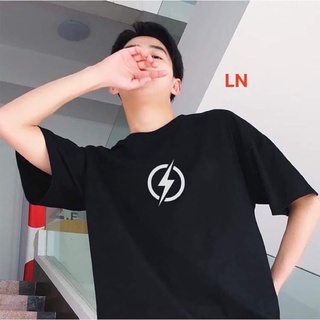 áo thun tay lỡ basic in lô gô tia sét đơn giản basic tee