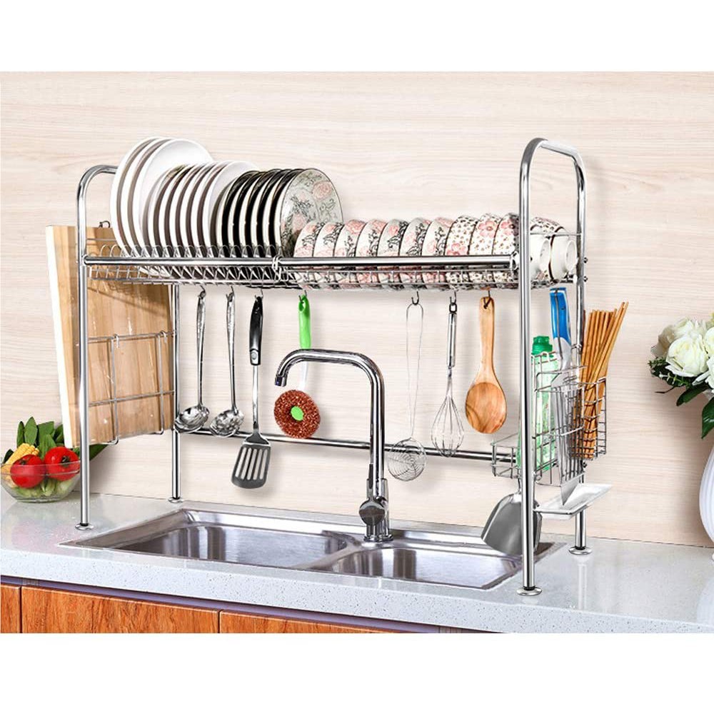 Kệ Để Chén, Bát Đũa Inox 304 Cao Cấp 1 Tầng và 2 Tầng – Tiện Dụng, Thông Minh, Chất Liệu Bền Đẹp