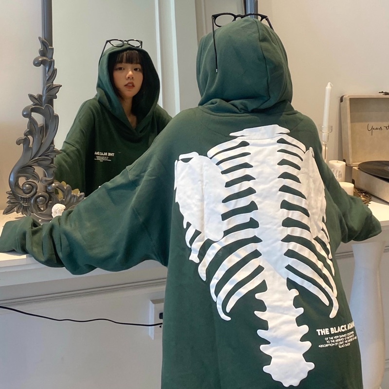 ÁO KHOÁC SKELETON MÀU XANH LÁ VINTAGE