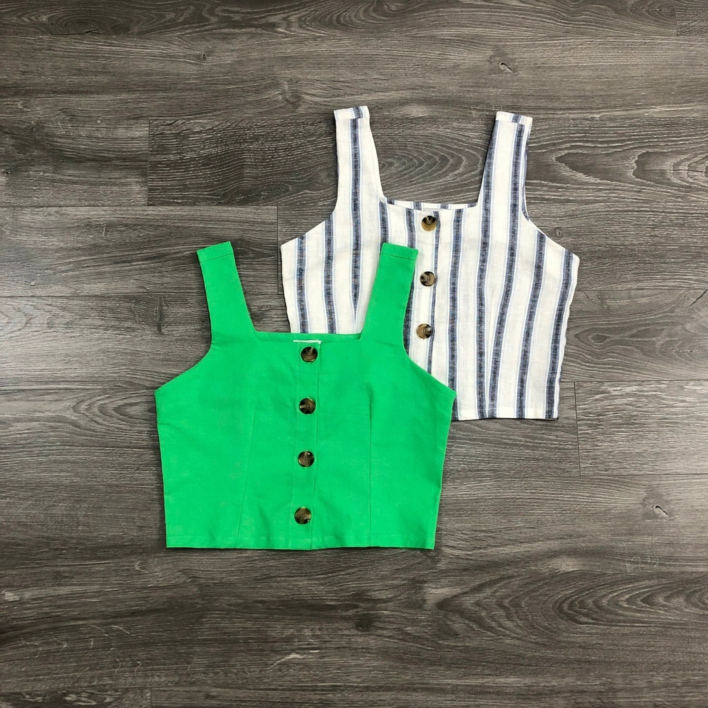 Áo HD PARIS crop nút dây bảng 2M