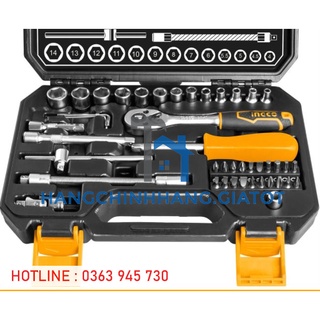Đồ nghề ingco bộ 45 đầu tuýp 1/4" và cần 2 chiều hkts14451