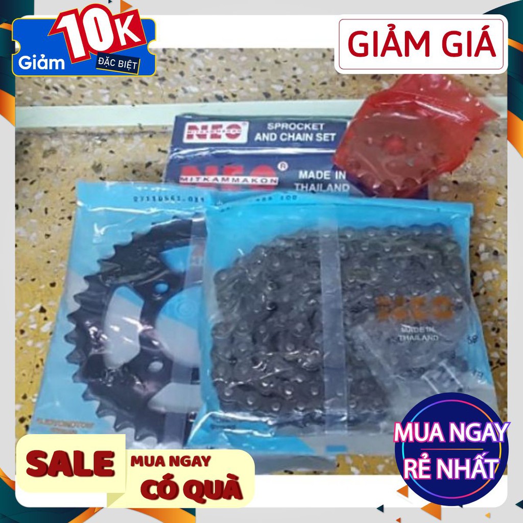 nhông sên đĩa Thái Exciter 428 – 114L, 15T x 39T Neo Mitkam Makon Thái Lan, nhông xích Dai