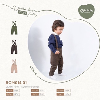 Quần Nỉ Dây Đeo Bé Trai BU Kyomi B19 • 12-18M 18-24M 2-3Y 3-4Y • Choding Home