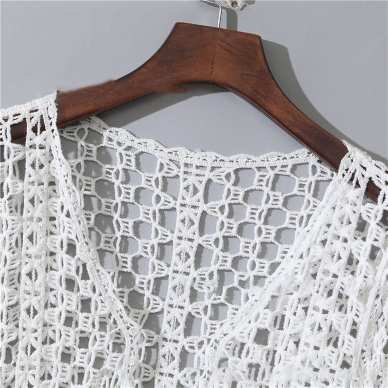 Áo Khoác Cardigan Dệt Kim Tay Dài Khoét Lỗ Hở Phía Trước Họa Tiết Hoa