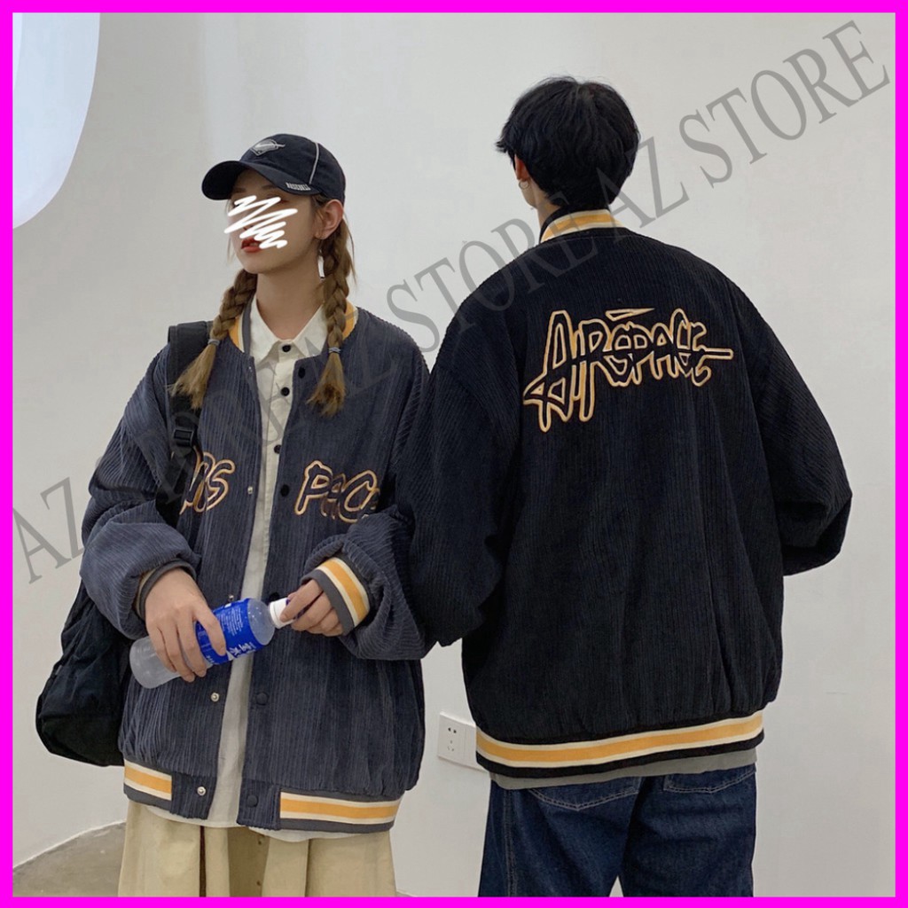 (FREESHIP) ❤ Áo Khoác Bomber Nam Nữ - Áo Khoác Kaki Unisex AIRSPACE Thêu Vải Nhung Siêu Hot - LP.STORE