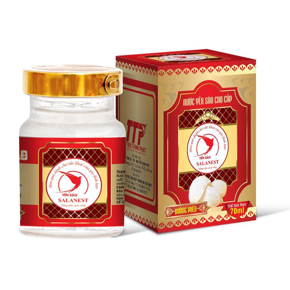 Hộp 01 Hủ - Nước Yến Sào Salanest chưng đường phèn cào cấp 20% yến tươi