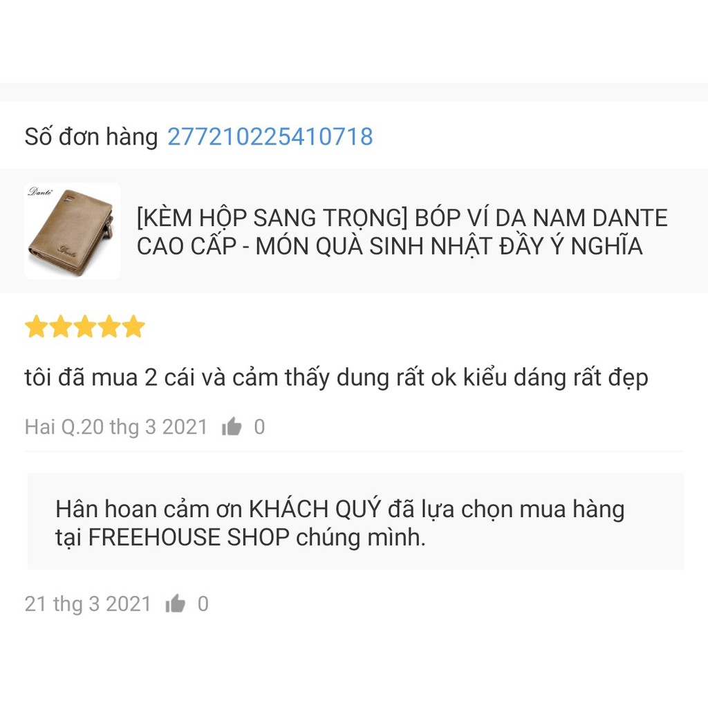 Bóp ví da nam nữ dante cao cấp - món quà sinh nhật đầy ý nghĩa kèm hộp sang trọng