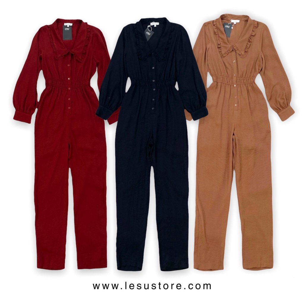 ẢNH TỰ CHỤP Jumpsuit dáng dài cổ sen tay dài