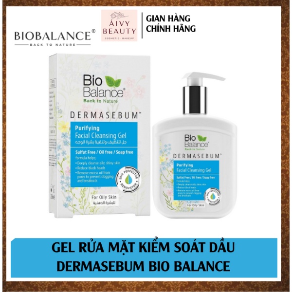 Gel Rửa Mặt Kiểm Soát Dầu BIO BALANCE DermaSebum - Purifying Facial Cleansing Gel 250ML [ BIOBALANCE ]