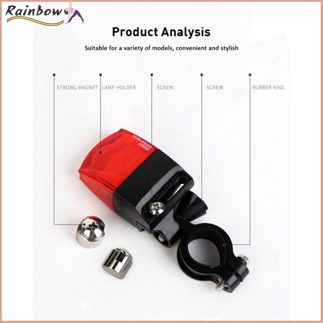 Đèn Cảnh Báo Chống Thấm Nước Có Từ Tính Gắn Đuôi Xe Đạp