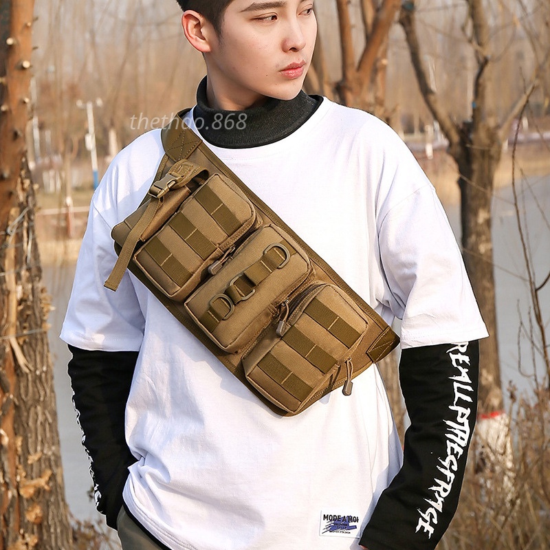 Túi Đeo Bụng, Đeo Hông Du Lịch Phượt Nam Nữ Vải Bố Siêu Bền Chắc Chắn Có Ngăn Đựng Điện Thoại