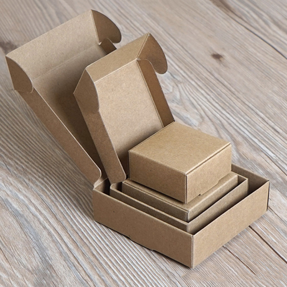 Bộ 10 hộp giấy kraft dùng đựng trang sức 9 kích thước thủ công