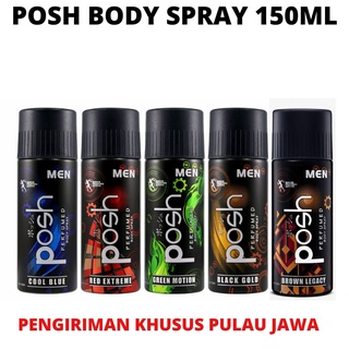 Image of POSH MEN Body Spray Perfumed Parfum Cologne Pria 150ml 150 ml / Deodorant Roll On 50ml 50 ml