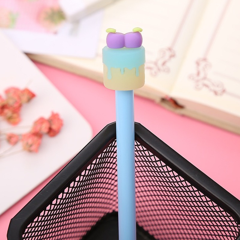 1 cái bánh sáng tạo bút trung tính sinh nhật đáng yêu bút nước phim hoạt hình nghiên cứu văn phòng phẩm đồ dùng văn phòng bút ký