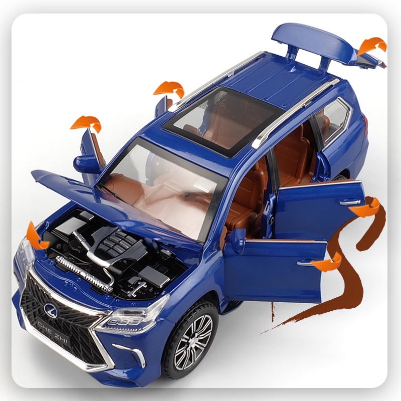 Mô Hình Xe Hơi Lexus LX570 Bằng Hợp Kim Tỉ Lệ 1: 24 Có Đèn Và Nhạc Độc Đáo Sống Động