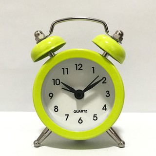 ღPortable Cute Mini Round Battery Alarm Clock Desktop Table Bedside Clocks Décor