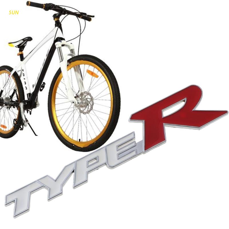 Huy hiệu dán trang trí xe hơi hình logo TYPE R TYPER Chrome 3D màu trắng + đỏ