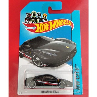 HOT WHEELS Xe Hơi Đồ Chơi FERRARI 458 ITALIA Black HW Cho Bé
