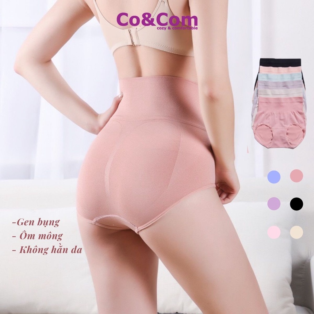 Quần lót cạp cao gen nịt bụng không viền Co&Com co giãn thấm hút tốt QG0124