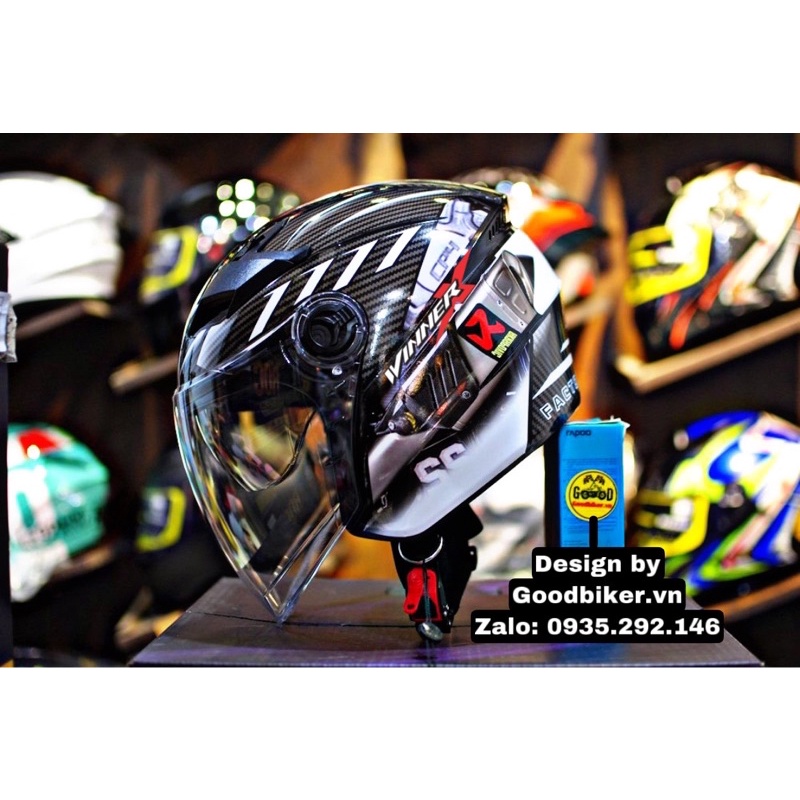 Mũ bảo hiểm 3/4 đầu Royal M268 2 kính tem Honda Winner X