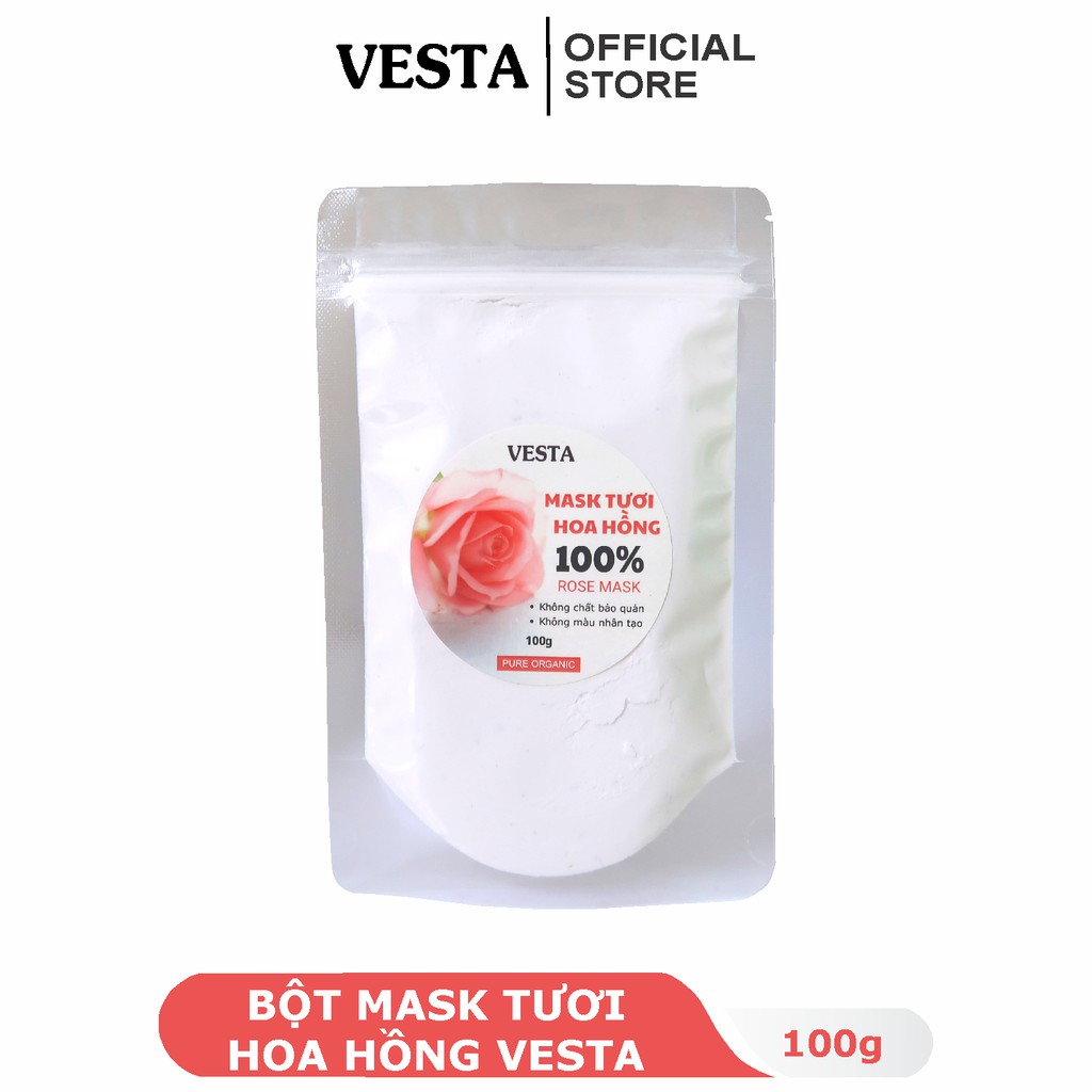 Mặt Nạ Tươi Mask Dẻo Hoa Hồng Vesta 100gr