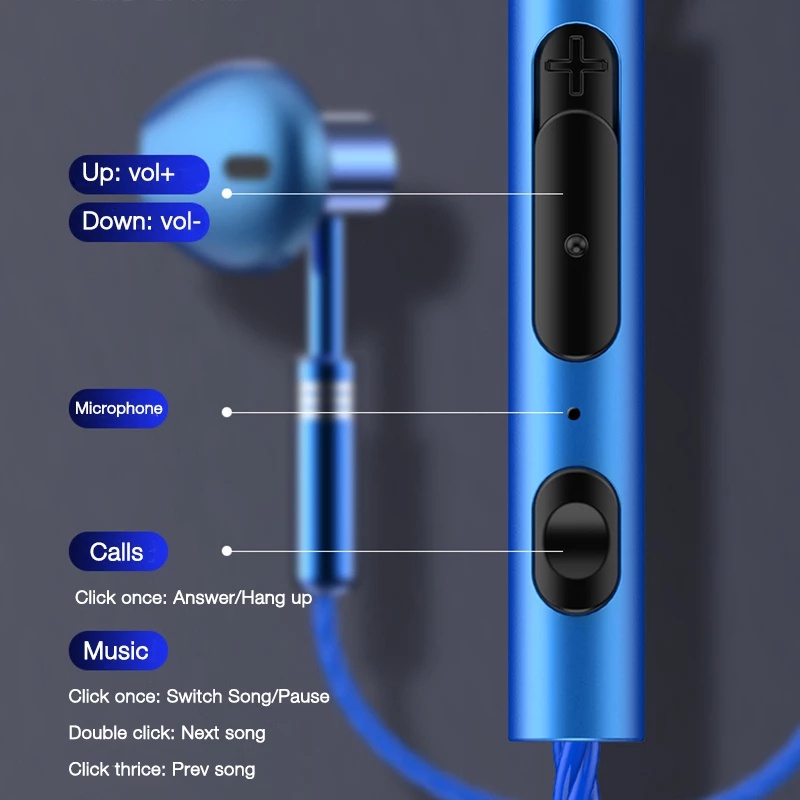 Tai nghe nhét tai TZUZL có dây jack 3.5mm bằng kim loại thoải mái thích hợp cho điện thoại/máy tính