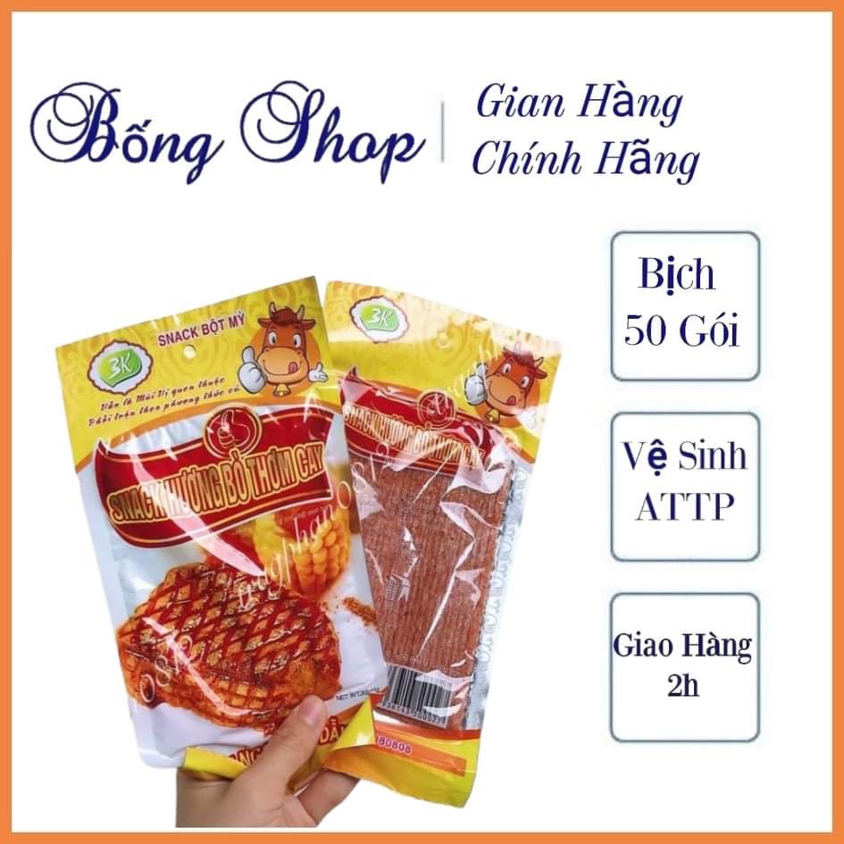 1 Bịch 50 Gói Snack Bò Miếng Thơm Cay