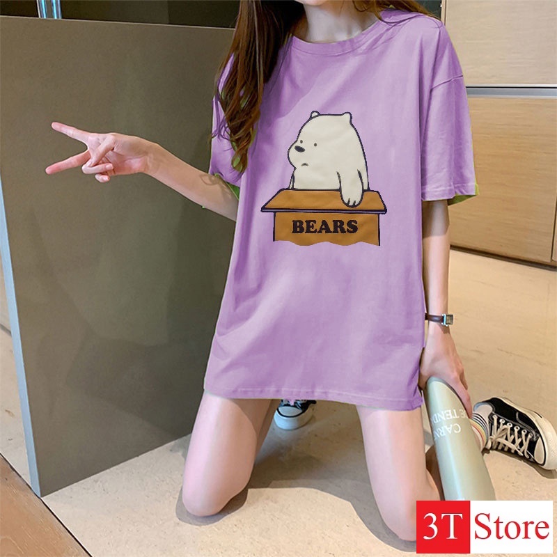 [Video + Ảnh Thật] Áo Thun Tay Lỡ Freesize Unisex Hot Trend Bear Cute | BigBuy360 - bigbuy360.vn