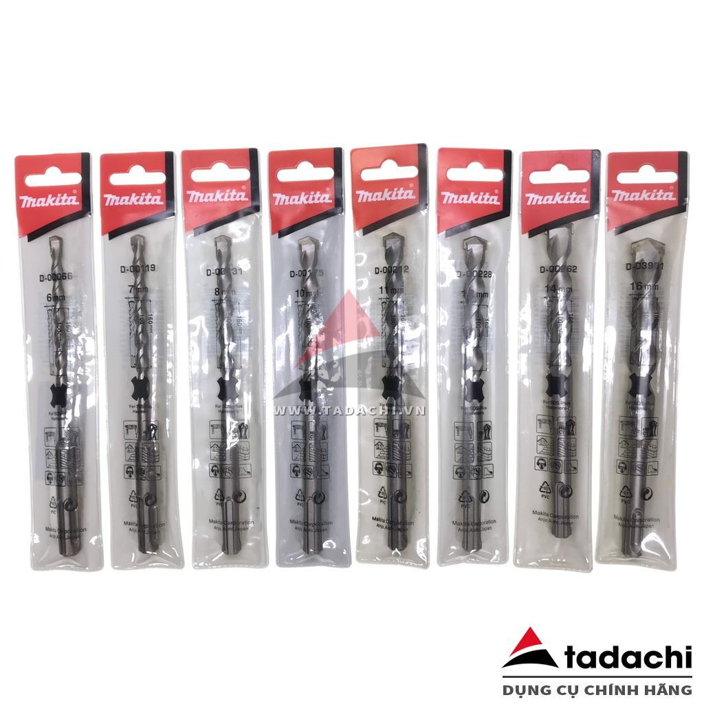 Mũi khoan bê tông dài 160mm chuôi gài SDS-plus Makita | Tadachi