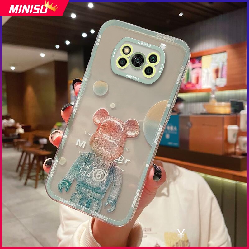 Ốp Điện Thoại Silicon Bảo Vệ Camera In Hình Gấu Đáng Yêu Cho Xiaomi Mi 11 11T 10T Pro 11Lite Poco X3 Pro NFC GT M3 F3