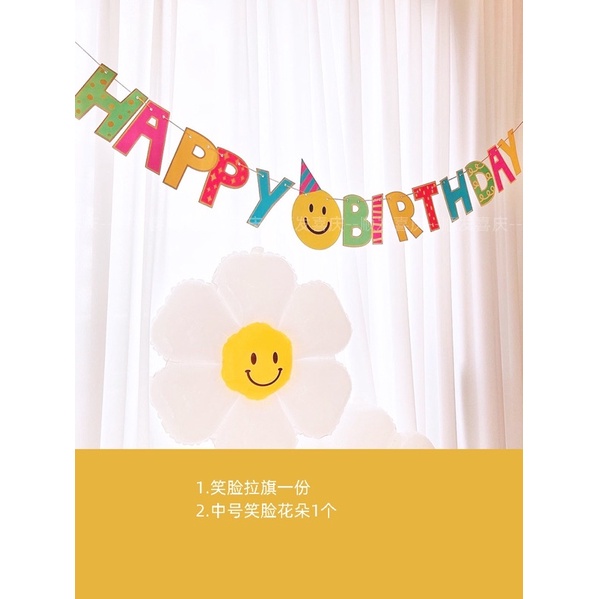 Dây Cờ Happy Birthday Mặt Cười Ngộ Nghĩnh Trang Trí Sinh Nhật - Yori Party