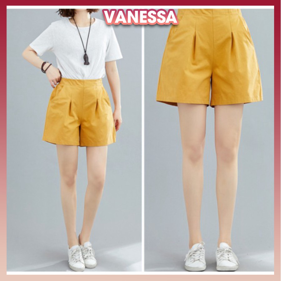 Quần short nữ cạp cao, chất liệu kaki bền mát, form trẻ trung, sang chảnh, quần đùi nữ Vanessa Stylish QNH.48
