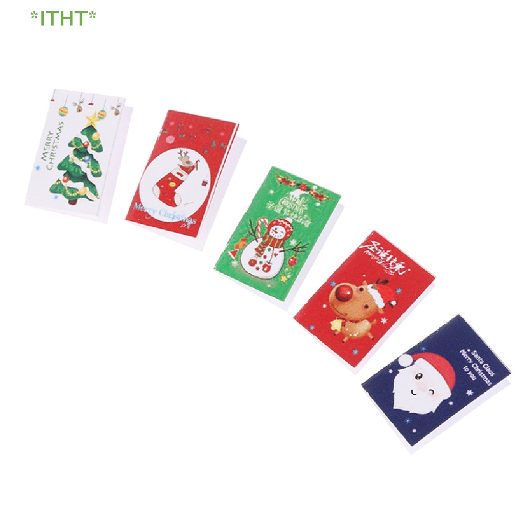 Bộ 5 Thiệp Giáng Sinh Mini 1: 12 Trang Trí Nhà Búp Bê Mới