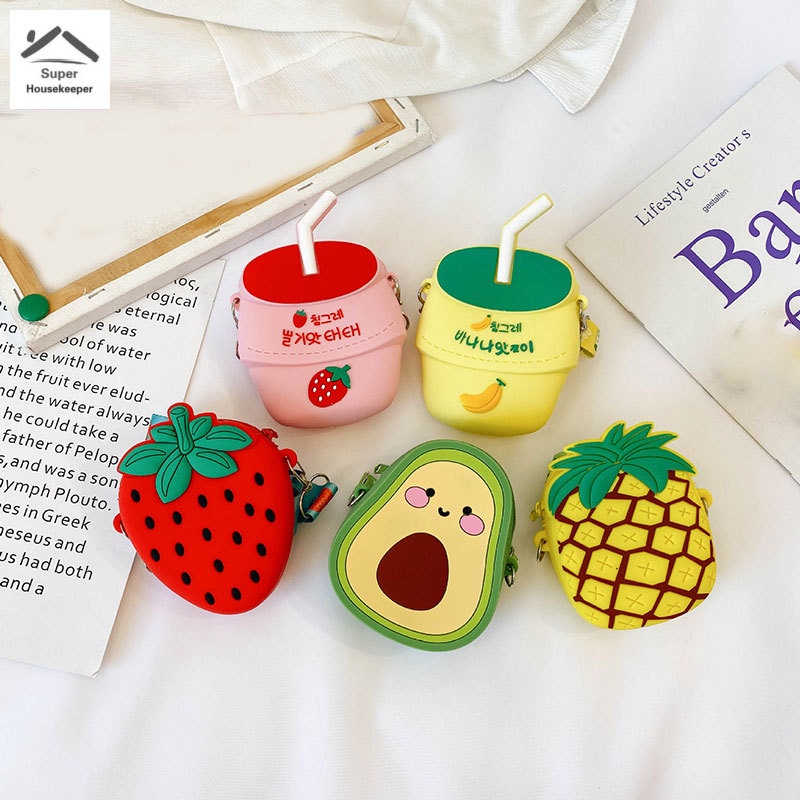 Túi đeo chéo mini hình quả bơ dễ thương cho bé gái