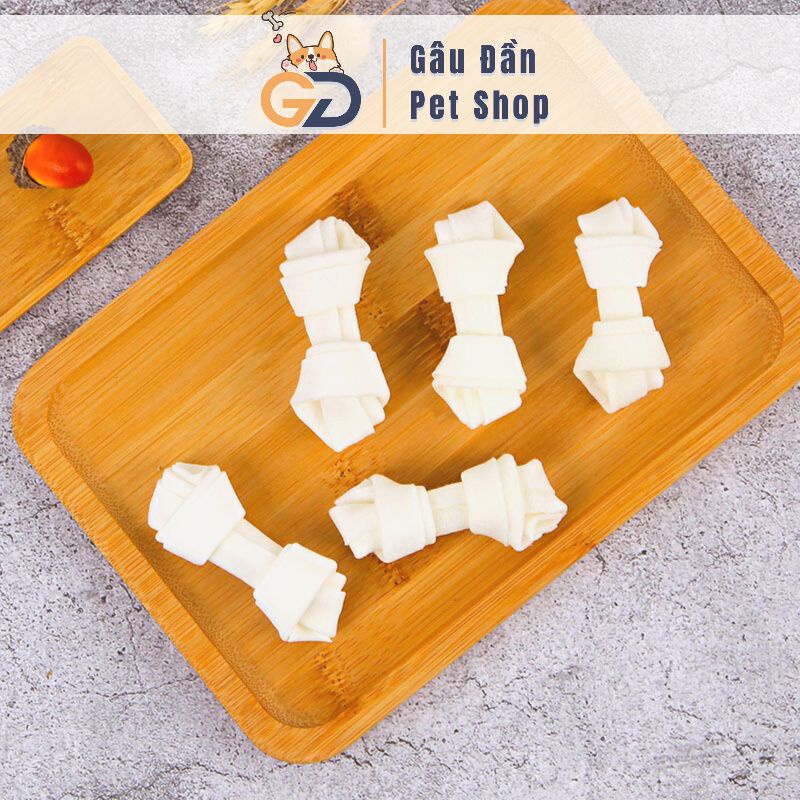Xương Gặm Cho Chó - Xương Nơ Da Bò Cho Chó Gặm