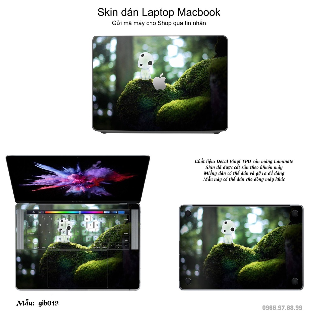 Skin dán Macbook mẫu Ghibli Studio (đã cắt sẵn, inbox mã máy cho shop)