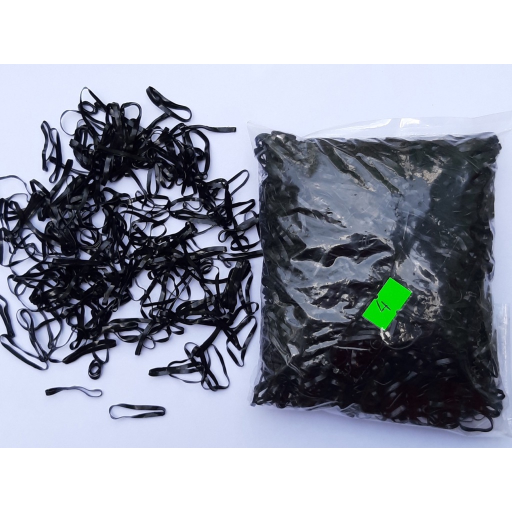 Túi 50g thun (chun) cột tóc Size Trung – Màu đen