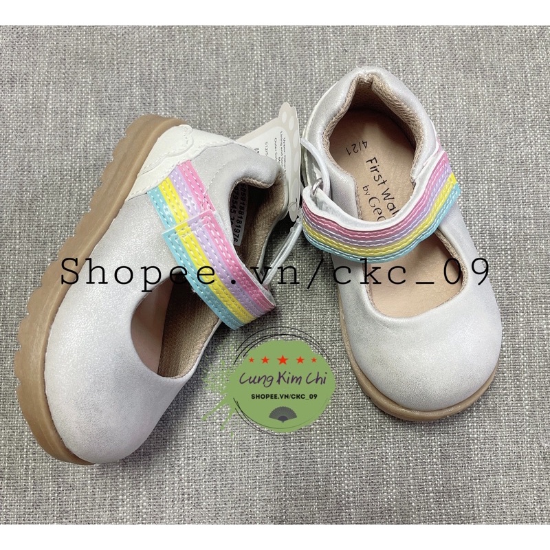 Giày búp bê ghi cầu vồng cho bé gái George UK