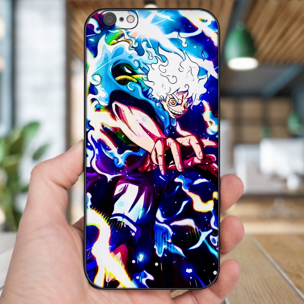 Ốp lưng iPhone 6 Plus, 6s Plus dẻo đen cạnh vuông in hình Luffy One Piece