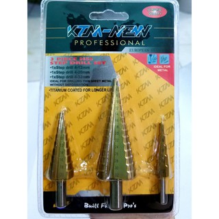 Bộ mũi khoan tháp 3 bước thẳng 4-32mm chuôi trơn