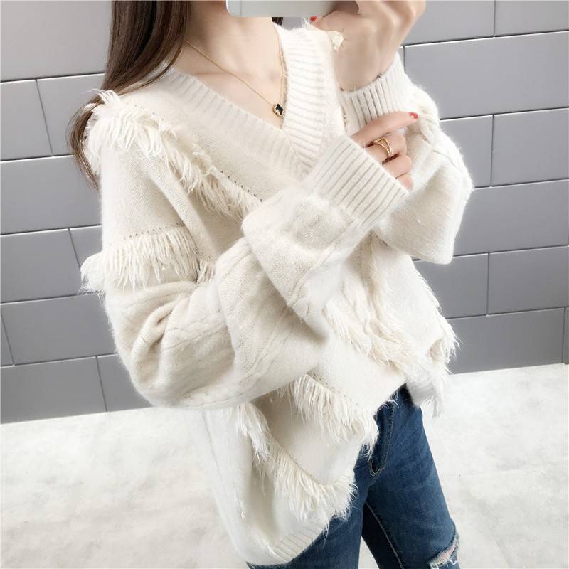 Áo Sweater Dáng Rộng Thiết Kế Mới Thời Trang Mùa Thu Đông Theo Phong Cách Hàn Quốc