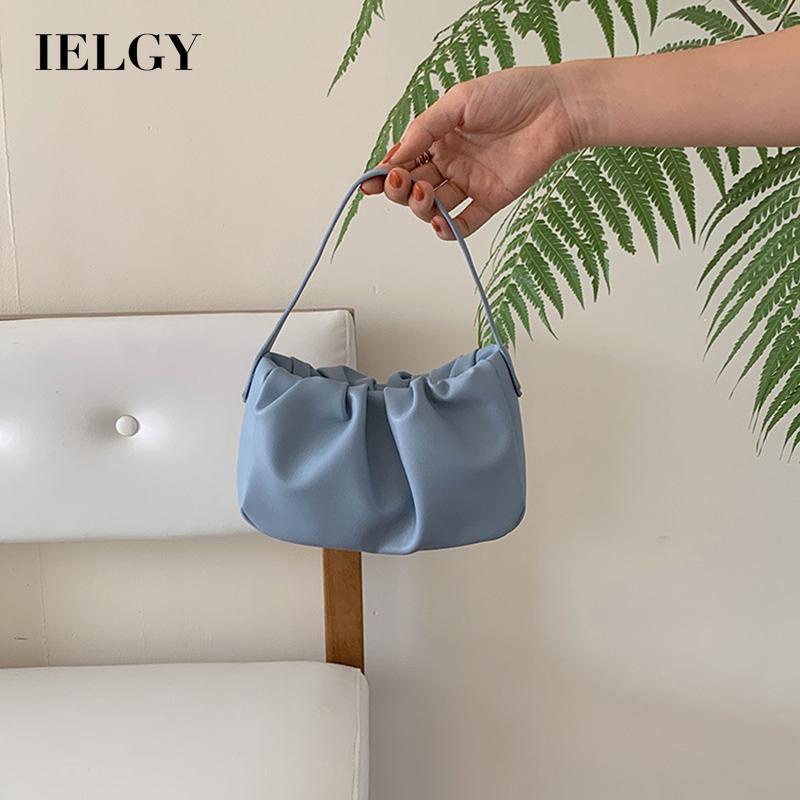 Túi đeo vai IELGY thiết kế kiểu đám mây màu trơn kiểu Hàn Quốc xinh xắn