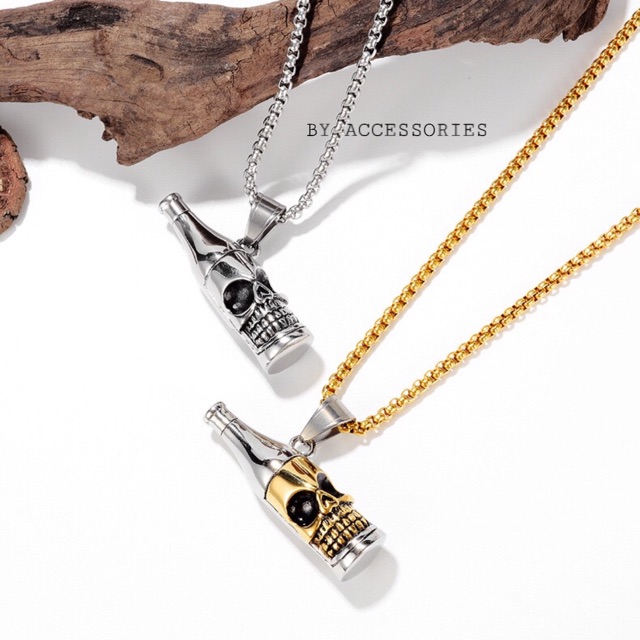 Dây chuyền titan chai đầu lâu không gỉ