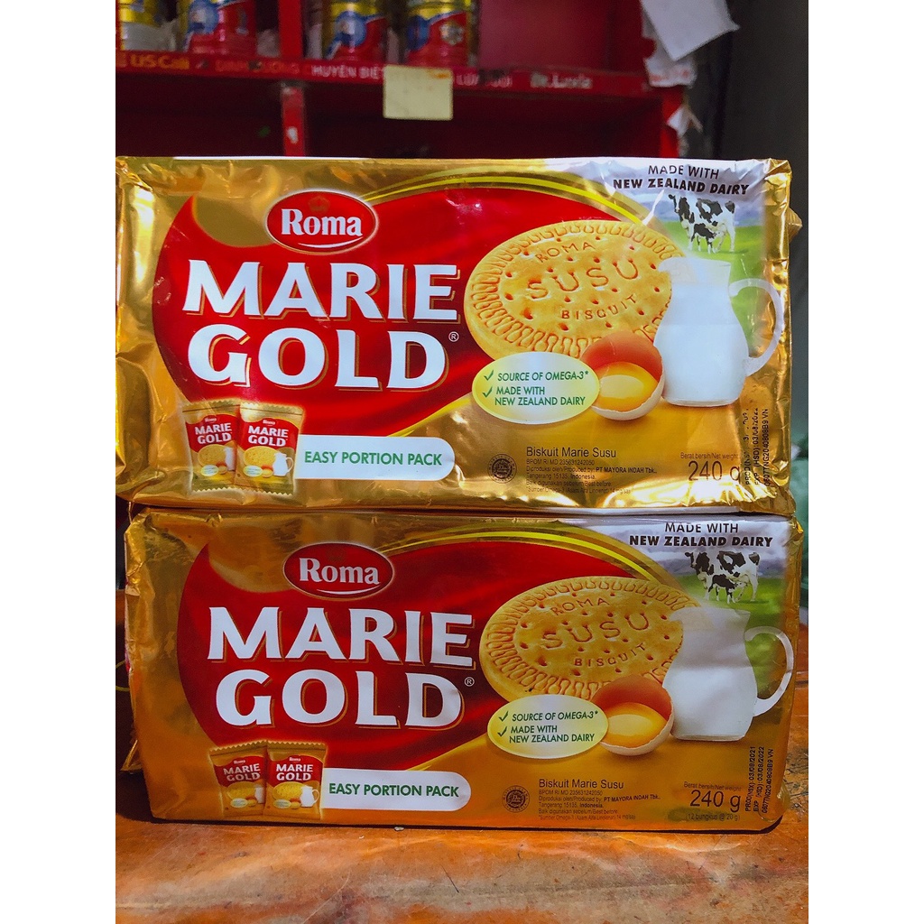 Bánh quy sữa Roma Marie Gold 240g xuất xứ Indonesia