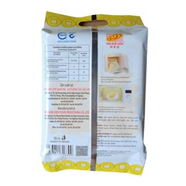 Bánh pía Tân Huê Viên kim sa [ COMBO 2 GÓI ] đậu xanh trứng chảy 480g - BẢO ANH