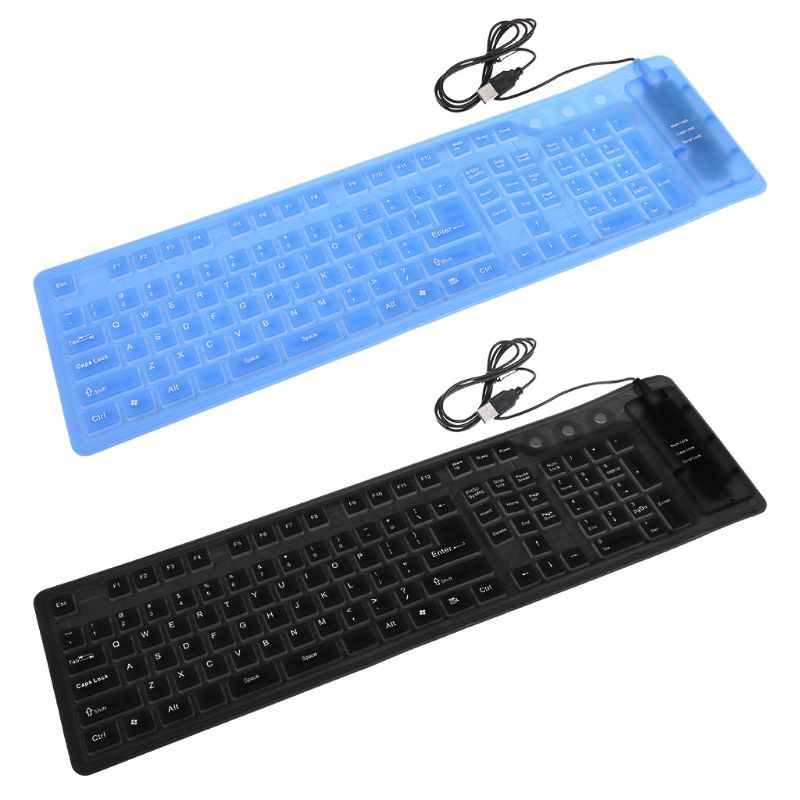 Bàn Phím Silicone Có Dây 109 Phím Chống Nước Cho Laptop Pc