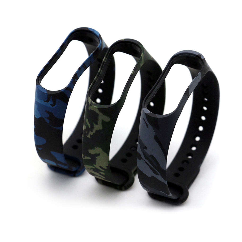 Dây Đeo Thay Thế Chất Liệu Silicon Hoạ Tiết Rằn Ri Cho Xiaomi Mi Band 3 / 4 Mi Band 5 / 6